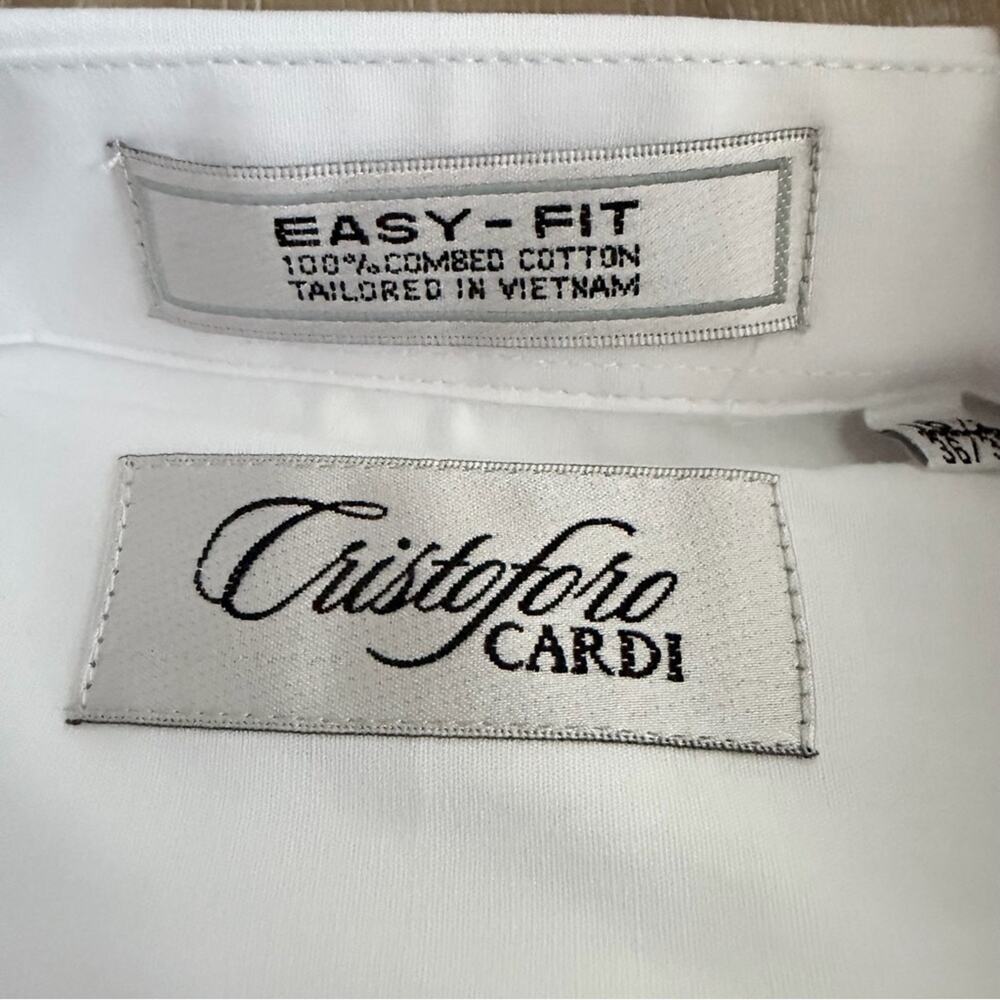 NWT Cristoforo Cardi Formal White Pleated Dress Shirt, 18.5 (36/37) - Picture 6 of 6